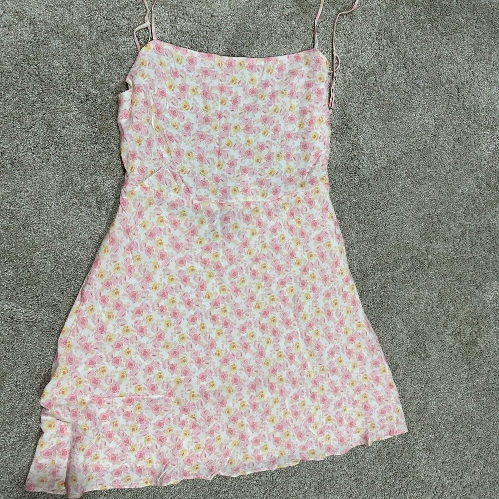Pink and white strap dress
